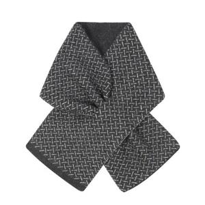 노티그[25FW] 캐시미어 100 쁘띠 트임홀 화이트모티브 머플러 블랙 OLW1ACF2110K1