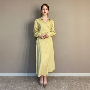 [파슨스] Mustard Wrap Dress    [PW2Q2OP01]