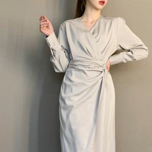 [파슨스] Silky Twist Wrap Dress   [PW2Q2OP07]