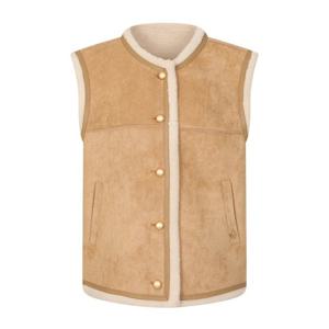 르샵  라운드넥 스웨이드 무스탕 베스트 L2F45MVT030