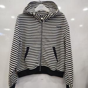 애플핑크 HC07 스트라이프 고양이귀 후드 집업 APXPU501GSH