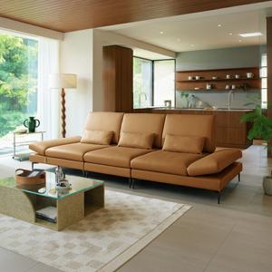 [다우닝] 아르보 3.5인 스윙 전체 천연가죽 소파