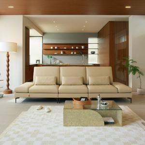 [다우닝] 아르보 4인 스윙 전체 통가죽 소파