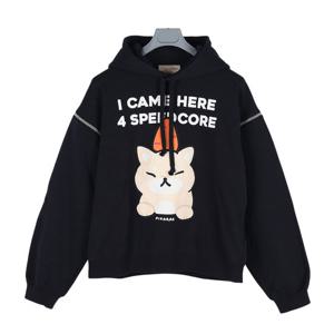 구찌 캐릭터 그래픽 지퍼 슬리브 후드 스웻셔츠 블랙 735949 XJFB8 1152