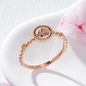 [비앤비골드] 14K 원형 로렛트 연꽃 만자 종교 반지 SRS42175