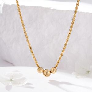 [비앤비골드] 14K 라운딩 컷팅볼 이태리 체인 목걸이 JNN42164