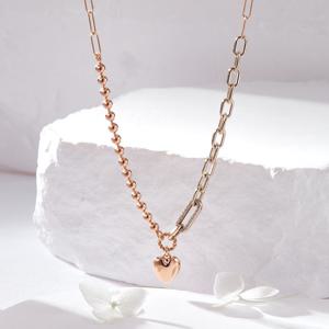 [비앤비골드] 14K 통통하트 언발볼 클립 체인 목걸이 JNN42162