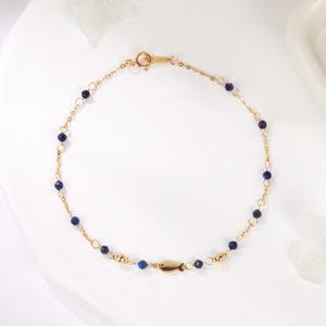 [비앤비골드] 14K 큐티 물고기 라피스라줄리 볼체인 팔찌 PNB42105