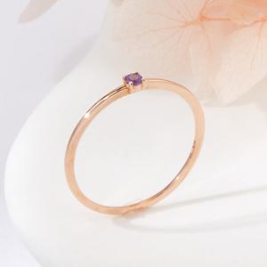 [비앤비골드] 14K 비쥬 자수정 엥게이지 탄생석 반지 NPR42052