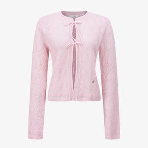 듀엘 리본 디테일 자카드 니트 가디건 D252KSL040