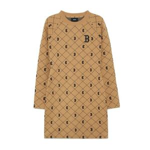 MLB W 다이아 모노그램 자카드 슬림핏 원피스 A5 3FOPM0334 43CAL
