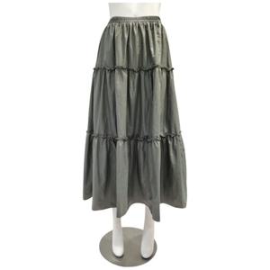 [페이지플린]밴딩 레더 티어드 롱 스커트 F5CSK400