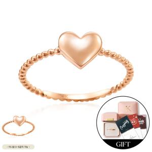 *커스텀 가능* [비앤비골드] 14K 볼륨 하트 코인 각인 커스텀 볼반지 MNR41954