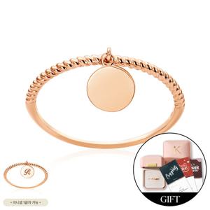 *커스텀 가능* [비앤비골드] 14K 원형 코인 각인 커스텀 트위스트 반지 MNR41947