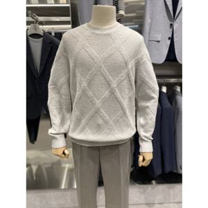 [지오지아] 25 F W 다이아조직 세미오버핏 라운드 니트 2종택1 ADF4ER1802