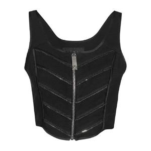 25 FW 존리치몬드 체인 장식 집업 탑 RWP23077TO3S TP443094779