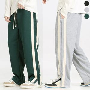 아이에스이랩 / 남자 트레이닝 허리밴딩 옆트임 와이드 팬츠 I2PM024