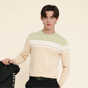 [JDX] 남성 3도 배색 보더형 라운드 풀오버(X2SPU1341BE)
