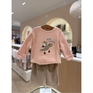 M밍크뮤D 25FW 포레스트사카리바스웨트셔츠 골지기모팬츠 세트 (35C153340403)