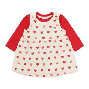 [블루독베이비8] FW25(RD) 하트 퀼팅 SET원피스 HJ (45C7067401) (BLUEDOG BABY 유아 출산 백일 선물 도트