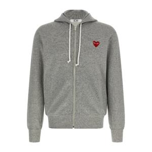 꼼데가르송 하트 로고 패치 거즈 코튼 후드 집업 AXT168 1