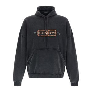 발렌시아가 페이디드 코튼 플리스 후드 티셔츠 850349TTVD7 104