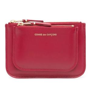 꼼데가르송 엠보스드 로고 멀티 지퍼 가죽 파우치 SA8100OP097