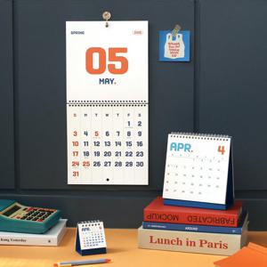 2026 스퀘어 벽걸이 달력 날짜형 양면 레트로 디자인