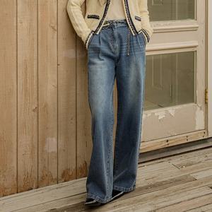 [올리브데올리브] 핀턱 와이드 데님 팬츠 OJ5AL8280