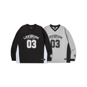 M 라이프워크긴팔티 CQK LW251TL320 메쉬 배색 풋볼 저지 TS