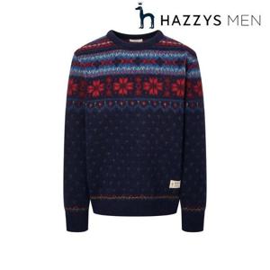 헤지스 남성 (HZSW5D488)  25FW  셔틀랜드 울  홀리데이 페어아일 니트