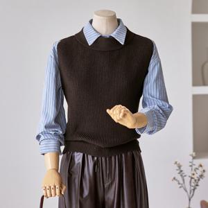 [커스텀에이블] 터틀 반목 니트 조끼_T2510KV608C