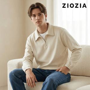 [지오지아] 오버핏 반집업 카라 맨투맨 티셔츠 (AAD4TT1102)