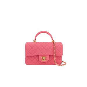 [엘러브] 새상품 샤넬 탑핸들 뉴미니 핑크 빈티지금장 캐비어 5ET1614