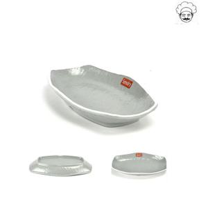 로코 그레이 타원구프 찬기 멜라민접시 8호