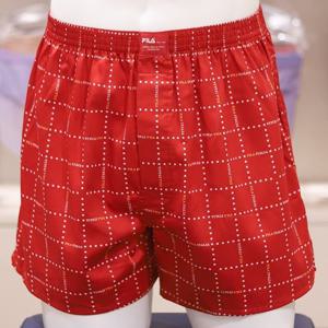 [휠라언더웨어] FI4TKG3612M(DRD) 60수 주자 로고 체크 나염 남성 트렁크