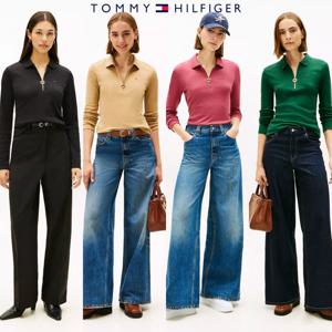 타미힐피거 TOMMY HILFIGER 76J3175 여자 쿼터집업 슬림핏 폴로 셔츠