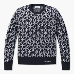 [먼싱웨어][40%OFF] 여성 패턴 자카트 니트 다크그레이(MP32RLSW91)