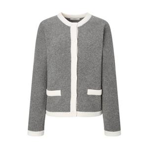 헤지스레이디스 (HSSW5D905) 알파카 블렌디드 배색 라운드넥 가디건