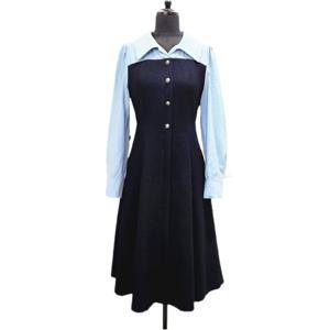 [비지트인뉴욕]셔츠 배색 플레어 원피스VB9OP13