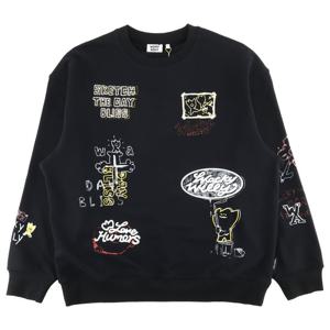 와키윌리 그래픽 프린트 맨투맨 WA2503CR16BK