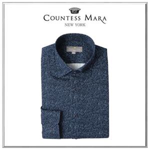 [카운테스마라(셔츠)]P_CDHV4C2181N0 약기모 프린트 슬림핏 캐주얼 긴소매셔츠