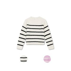 탑텐키즈 MKF4ER2203 여아 울블렌드 스트라이프 풀오버 스웨터