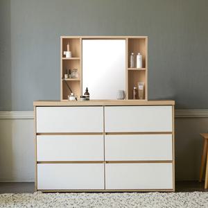 마리메종 글로시 빅와이드1200 3단 서랍장+수납거울 화장대_착불