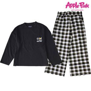 [애플핑크]굿 스마일 체크 파자마세트 (APUWR506GSB)