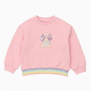 [프렌치캣(백)]핑크 무지개 립 맨투맨,Q35DCT180