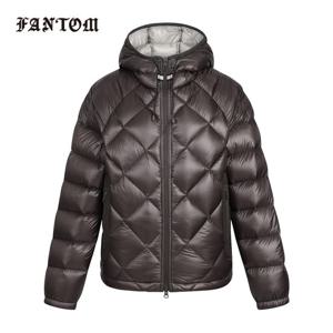 [팬텀] 여성 퀼팅 후드 초경량 구스 다운 점퍼 221E3JP302_GY