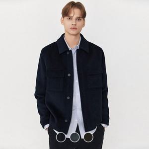 [지오다노] 남성 캐시미어/울 혼방 아웃포켓 카라 아우터 자켓 075919