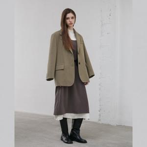 플라스틱아일랜드  (PR4WJ069) 박시핏 투버튼 자켓