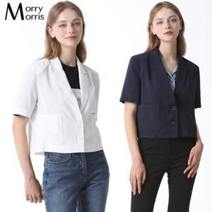 [르오트]린넨 크롭 반팔 재킷_18423529_588586